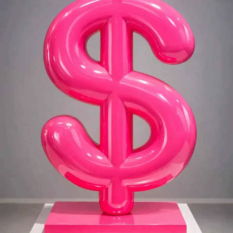 Dollaro rosa - art toy sculpture